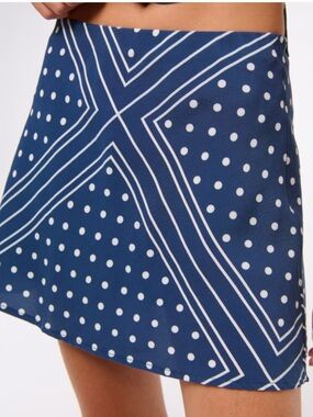 ABERCROMBIE & FITCH New Sienna Blue White Mini Skort Skirt Bandana Print Medium